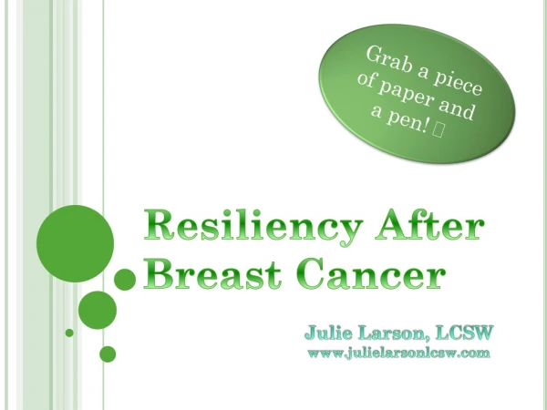 Resiliency After Breast Cancer