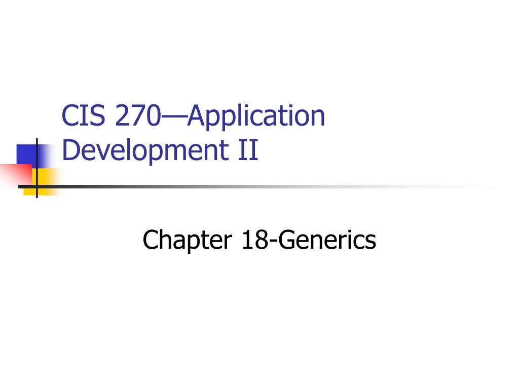 cis 270 application development ii