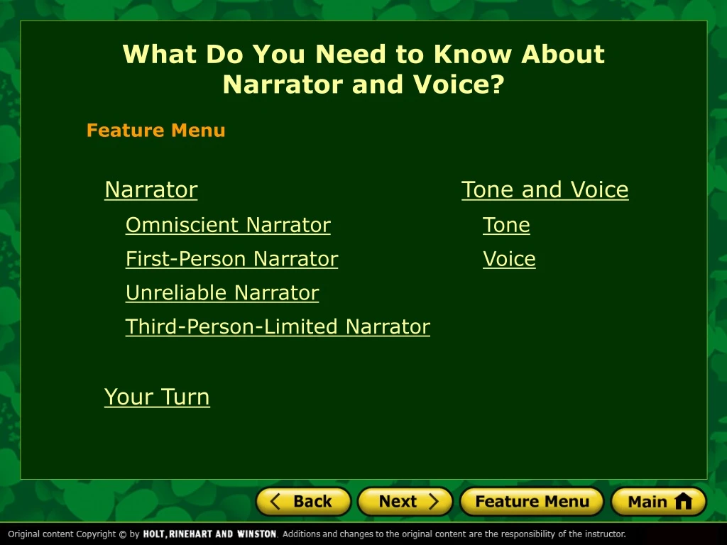 what do you need to know about narrator and voice