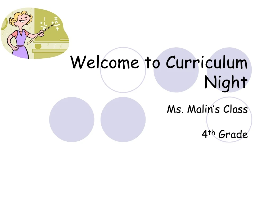 welcome to curriculum night