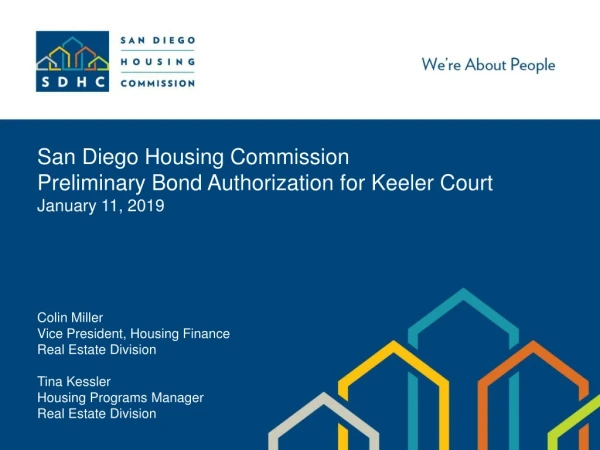 San Diego Housing Commission Preliminary Bond Authorization for Keeler Court January 11, 2019
