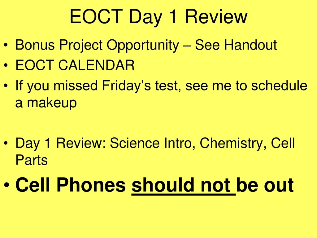 eoct day 1 review