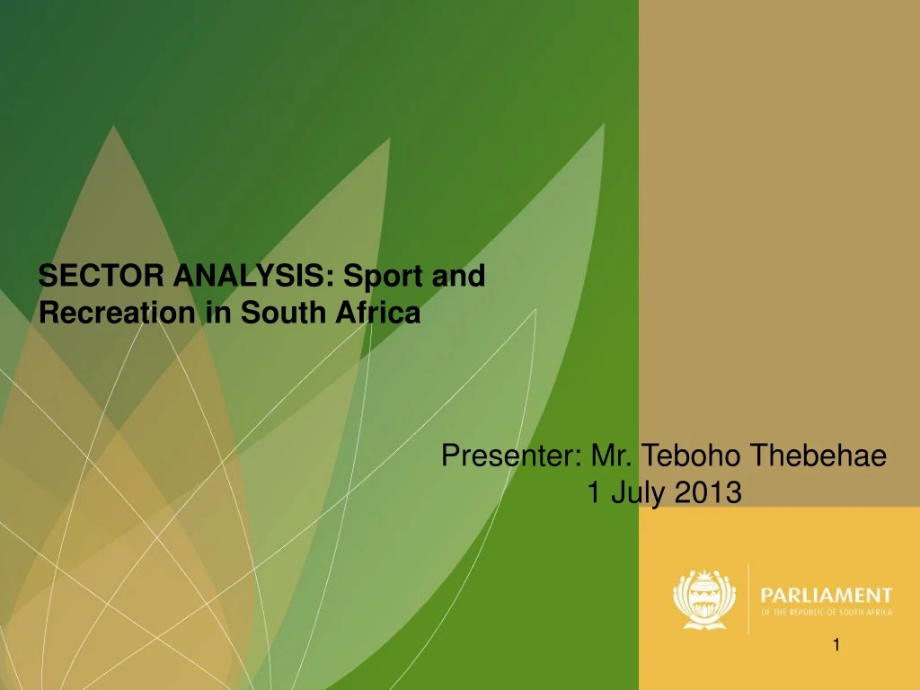sector analysis sport and recreation in south