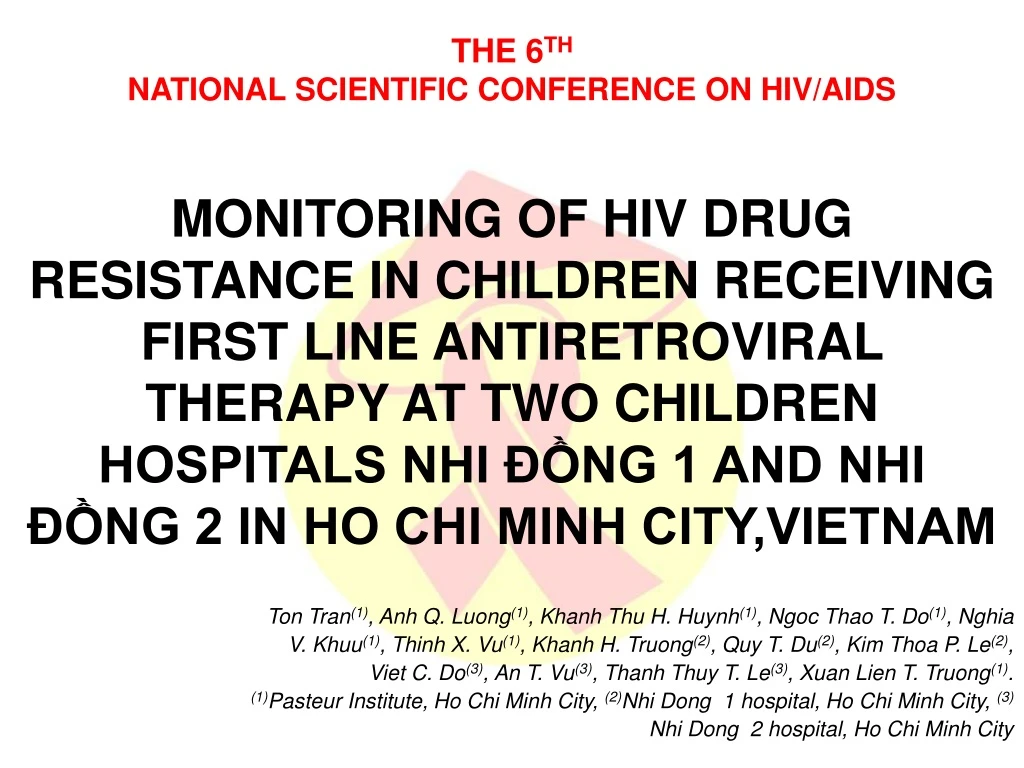 monitoring of hiv drug resistance in children