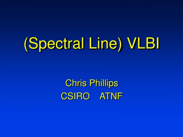 (Spectral Line) VLBI