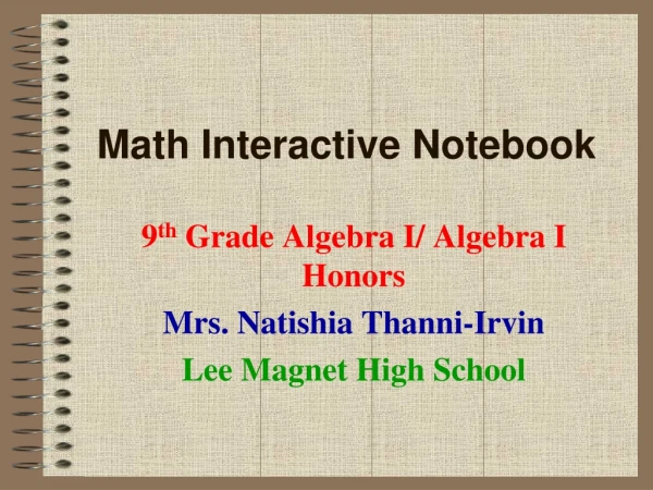 Math Interactive Notebook