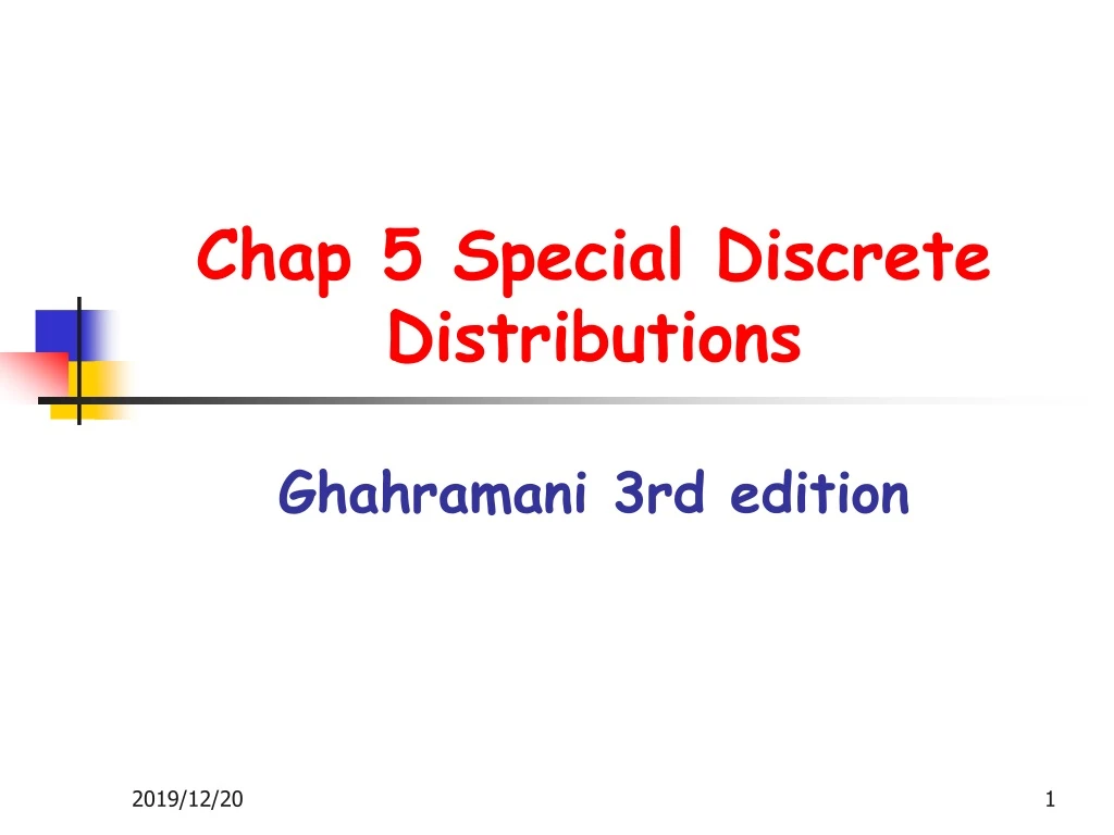 chap 5 special discrete distributions ghahramani 3rd edition