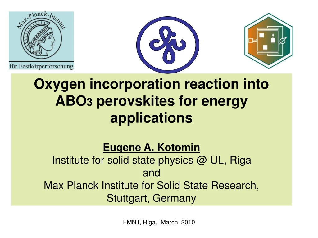 oxygen incorporation reaction into