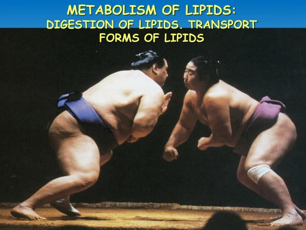METABOLISM OF LIPIDS: DIGESTION OF LIPIDS. TRANSPORT            FORMS OF LIPIDS
