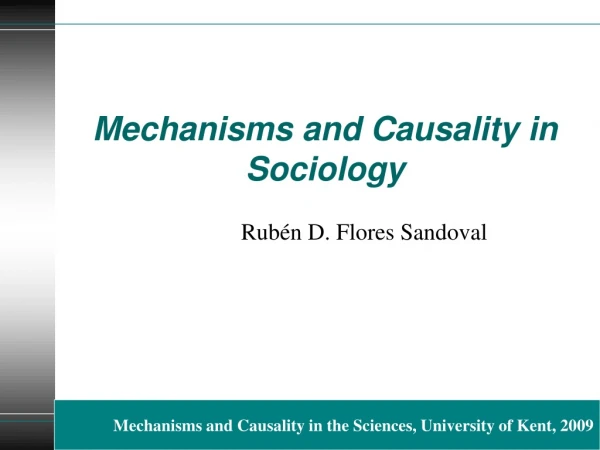 Mechanisms and Causality in Sociology