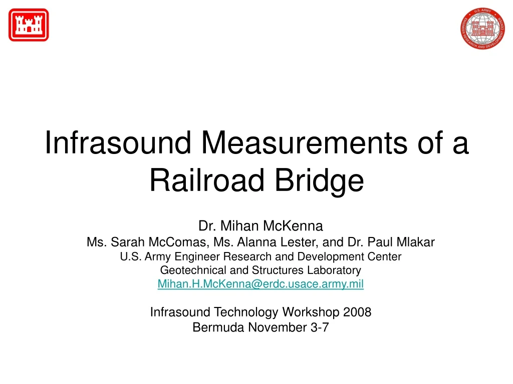 infrasound measurements of a railroad bridge