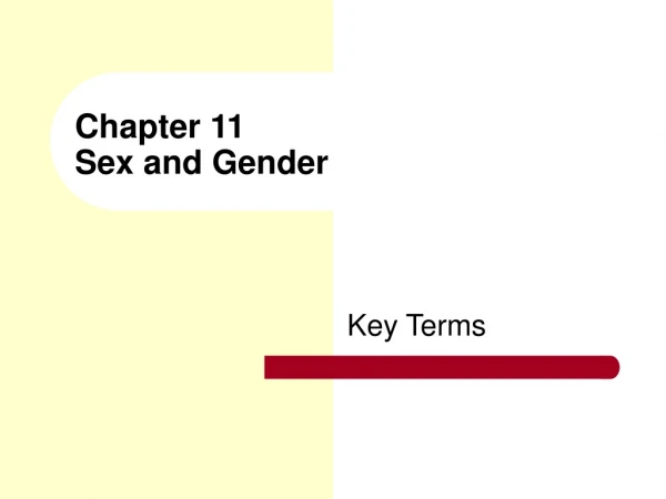 Chapter 11 Sex and Gender