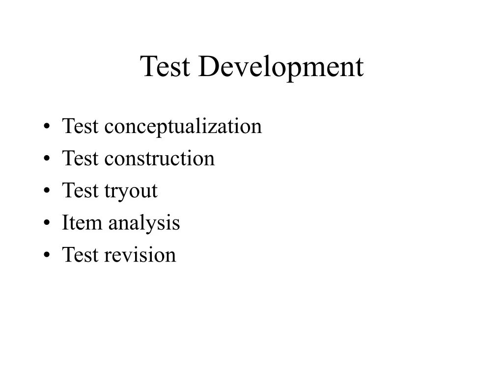 Ppt Test Development Powerpoint Presentation Free Download Id9225212