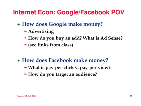 Internet Econ: Google/Facebook POV
