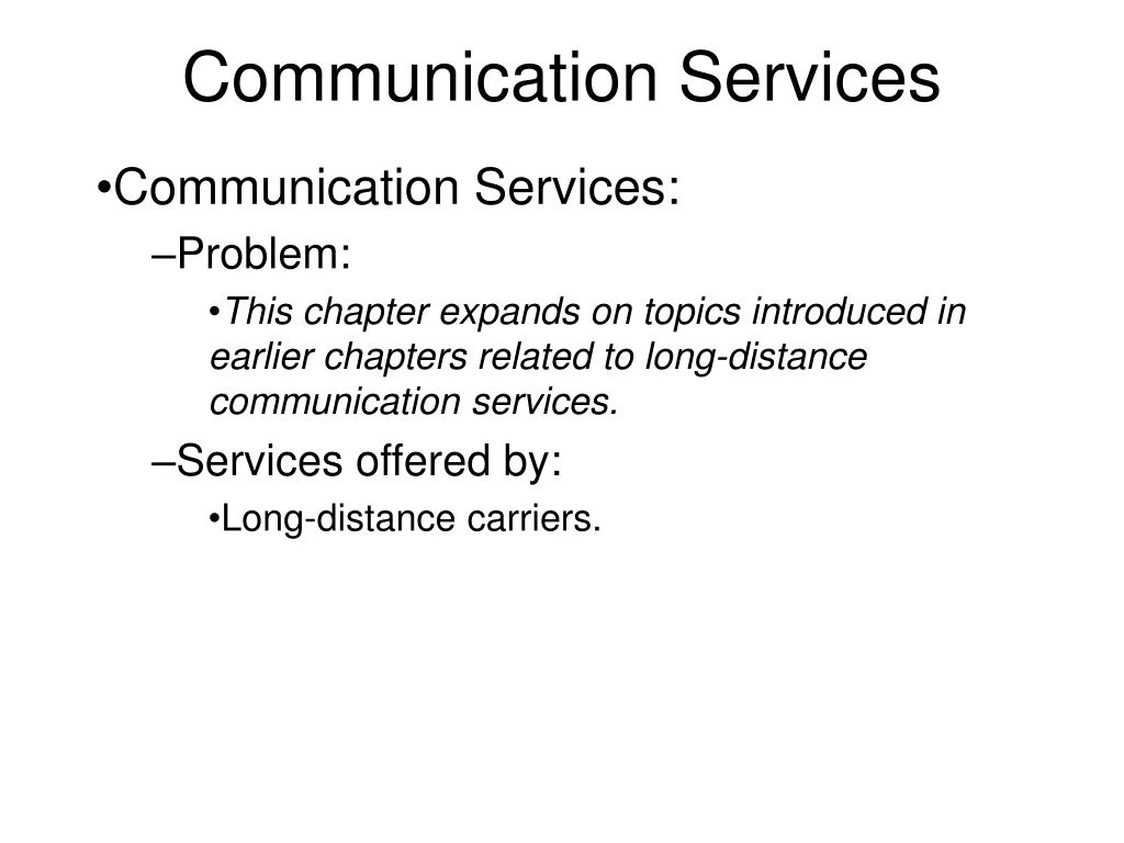 communication services