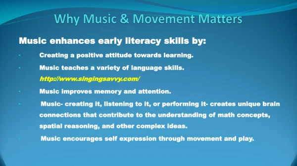 Why Music &amp; Movement Matters