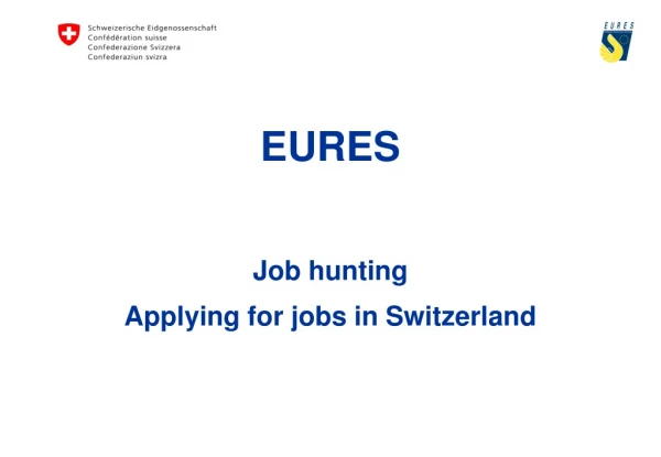 EURES  Job hunting Applying for jobs in Switzerland