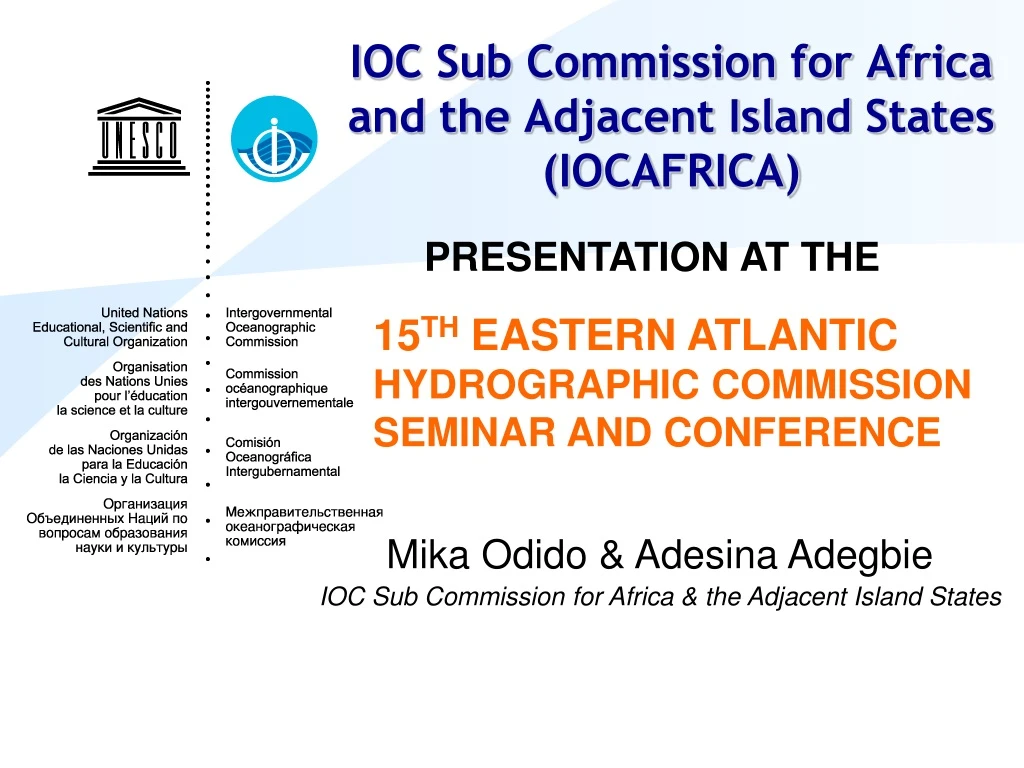 ioc sub commission for africa and the adjacent island states iocafrica