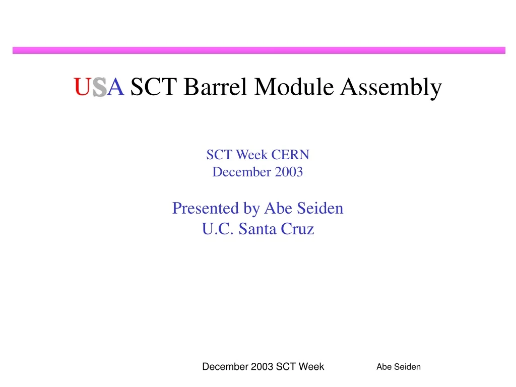 u s a sct barrel module assembly