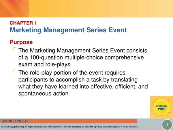 CHAPTER 1 Marketing Management Series Event