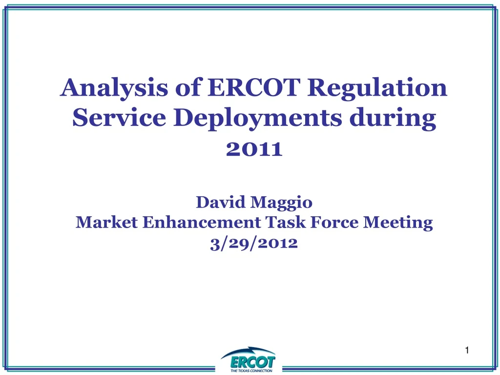 analysis of ercot regulation service deployments