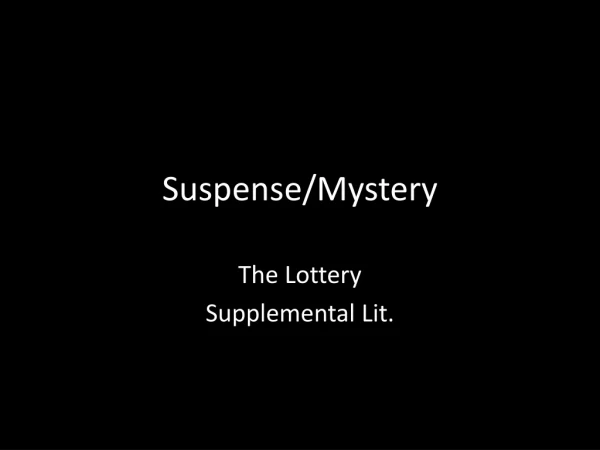 Suspense/Mystery