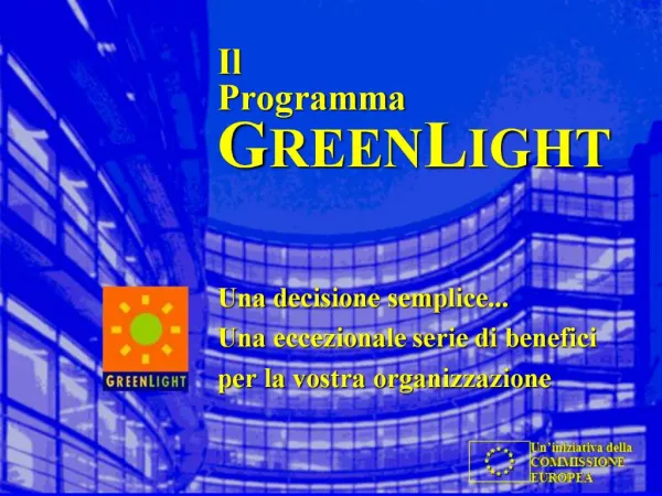 Il Programma GREENLIGHT