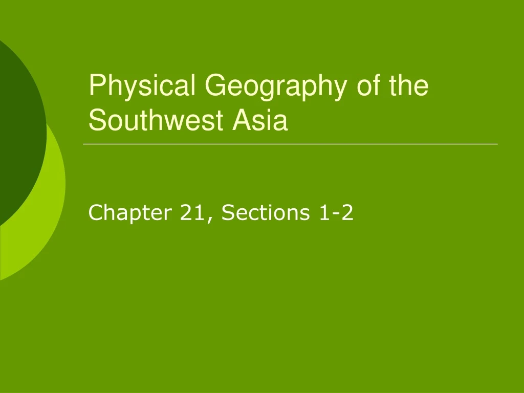 physical geography of the southwest asia