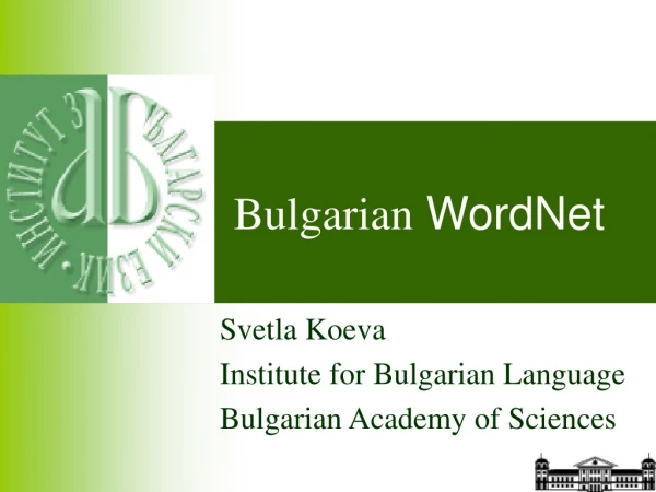 Bulgarian  WordNet