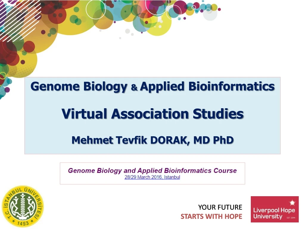 genome biology applied bioinformatics virtual