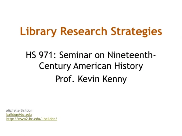 Library Research Strategies