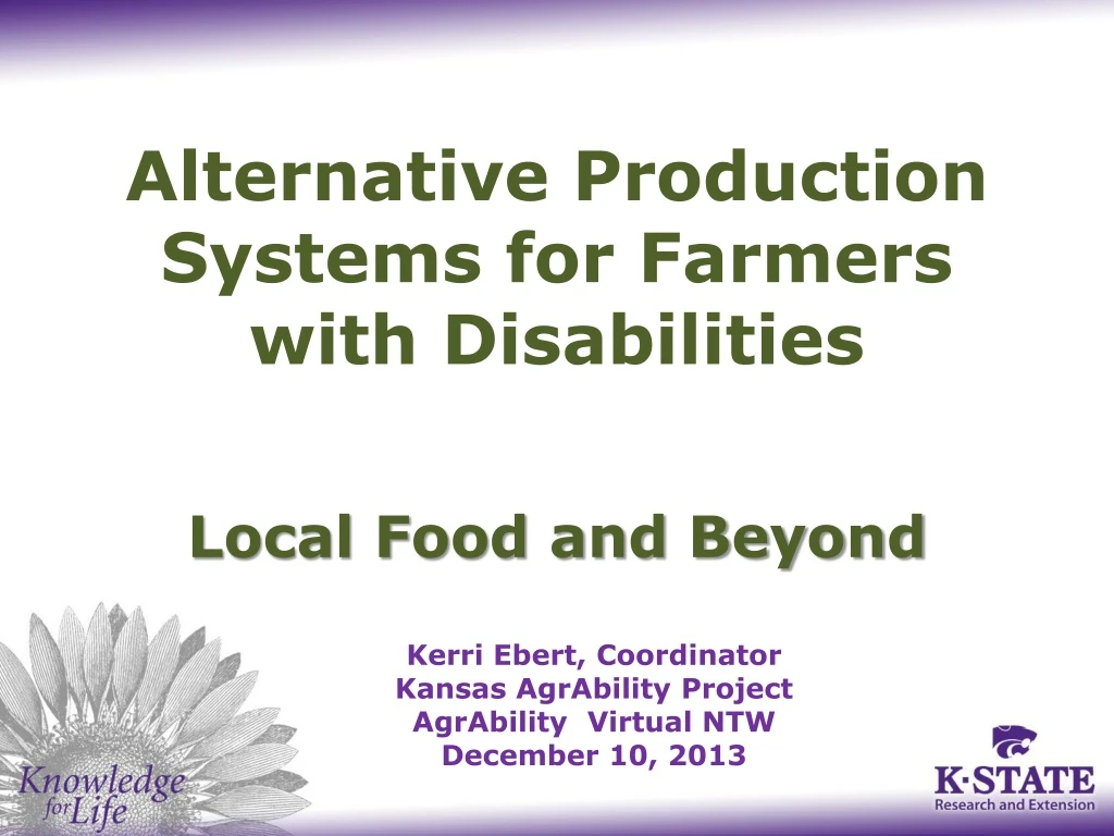 alternative production systems for farmers with disabilities