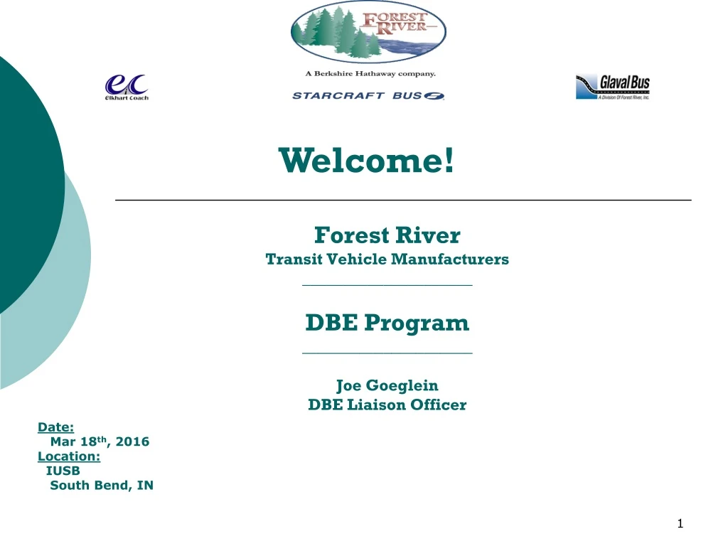 forest river transit vehicle manufacturers dbe program joe goeglein dbe liaison officer