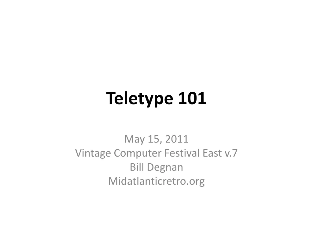 teletype 101