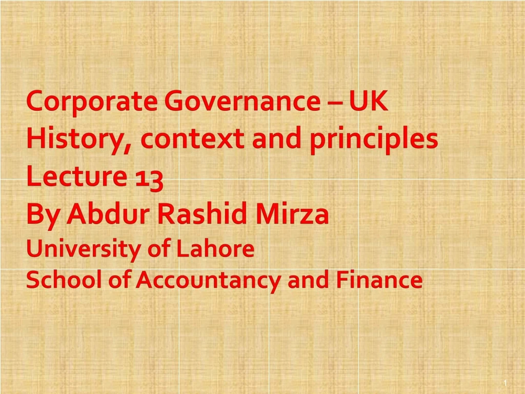 corporate governance uk history context