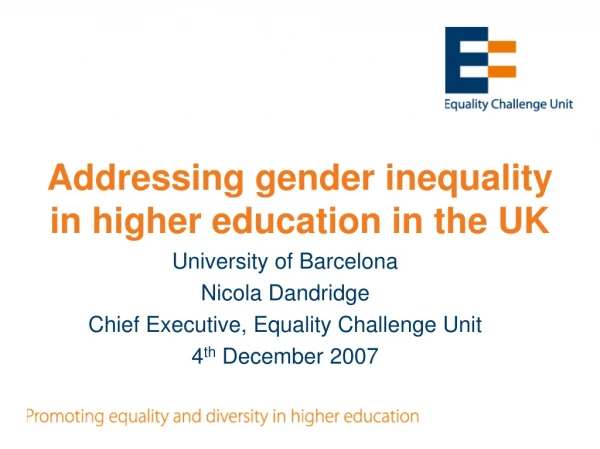 Addressing gender inequality in higher education in the UK
