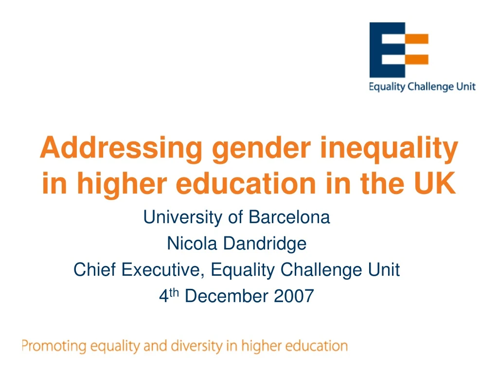 addressing gender inequality in higher education in the uk