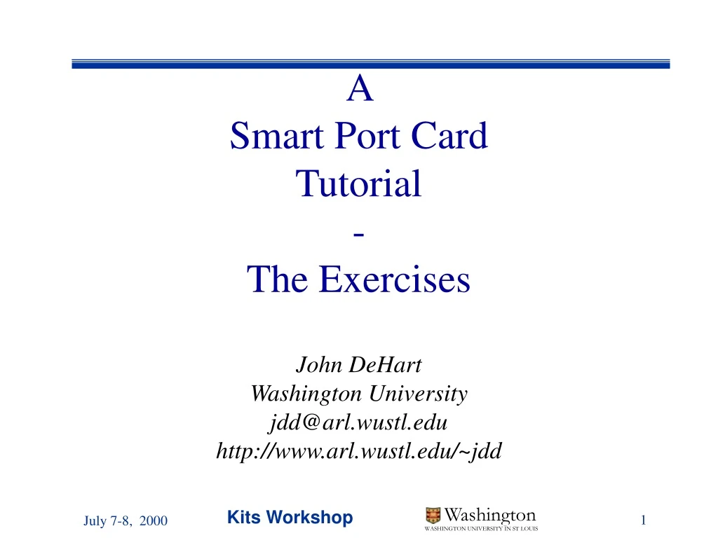 a smart port card tutorial the exercises john