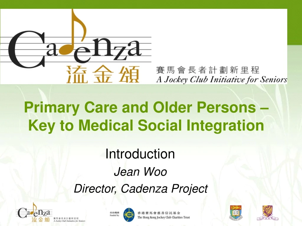 primary care and older persons key to medical social integration