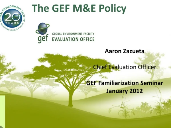 The GEF M&amp;E Policy