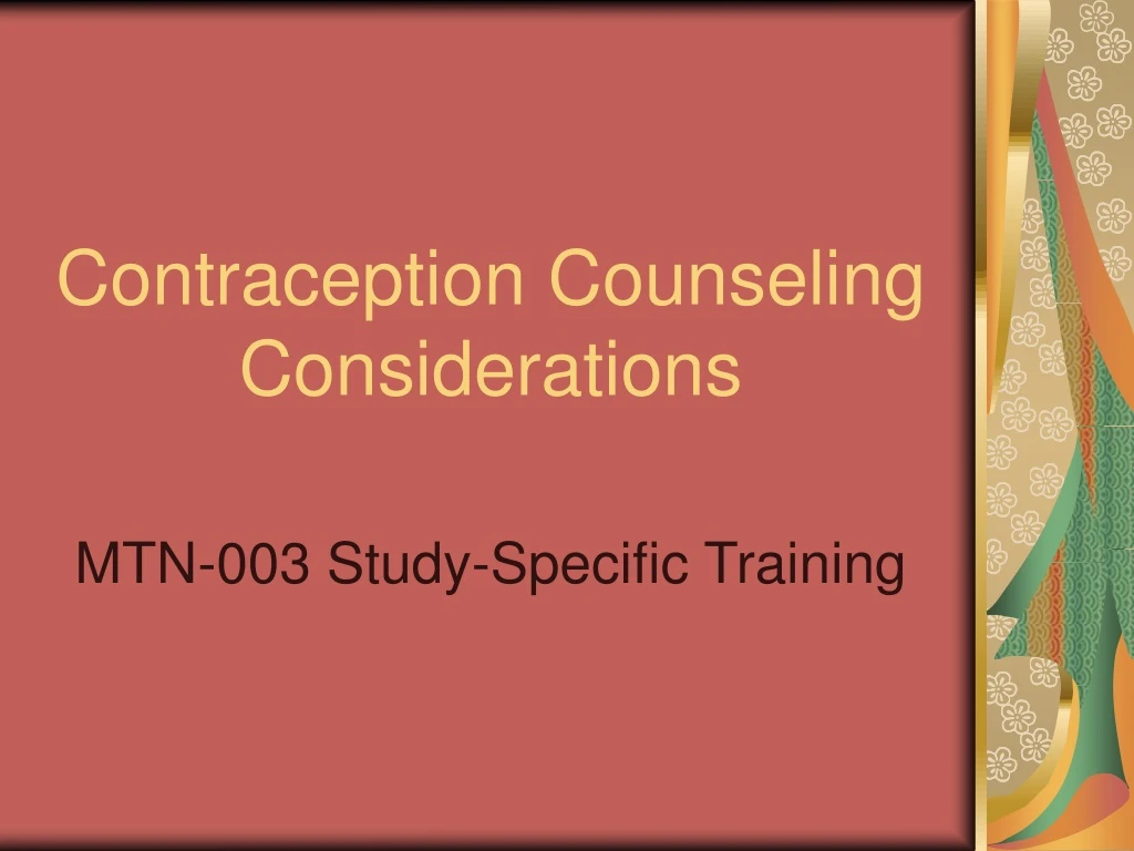 contraception counseling considerations