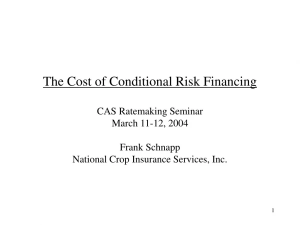 Standard Approaches for Insurance Risk Pricing