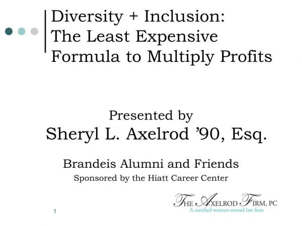Diversity +  Inclusion: The  Least Expensive Formula to Multiply Profits