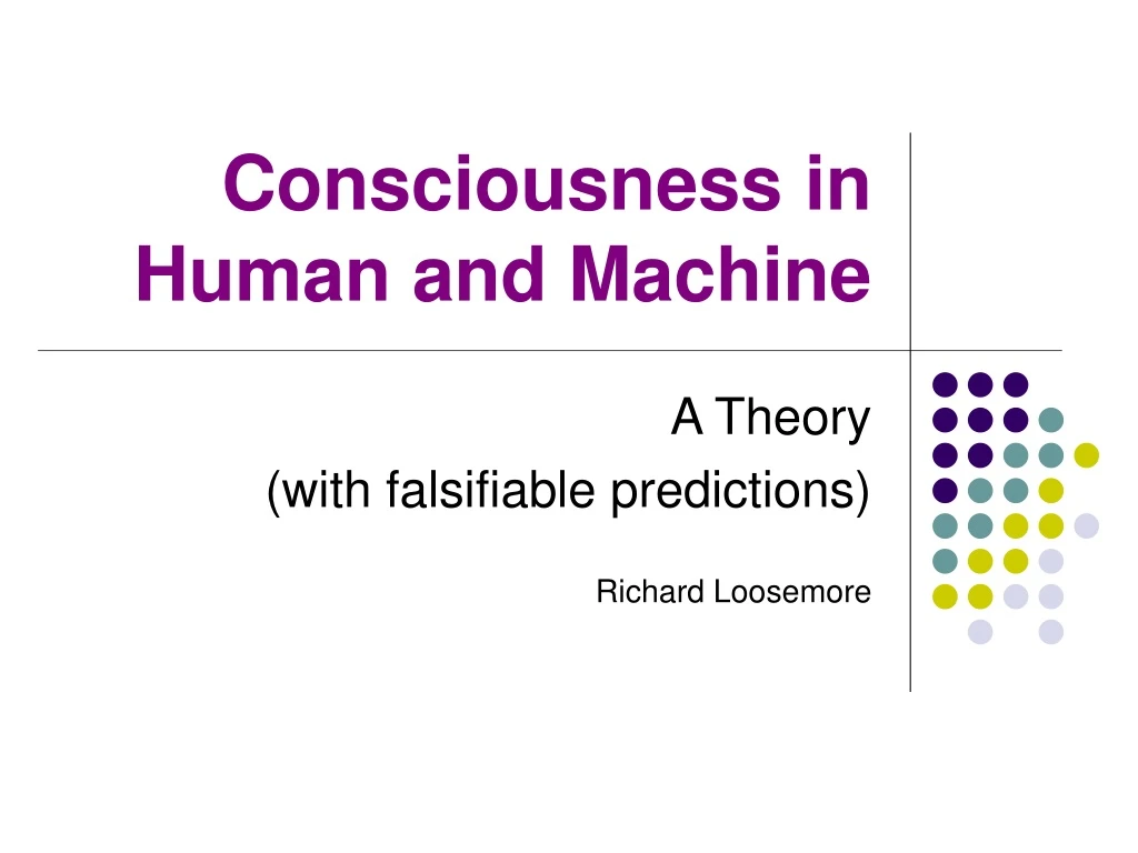 consciousness in human and machine