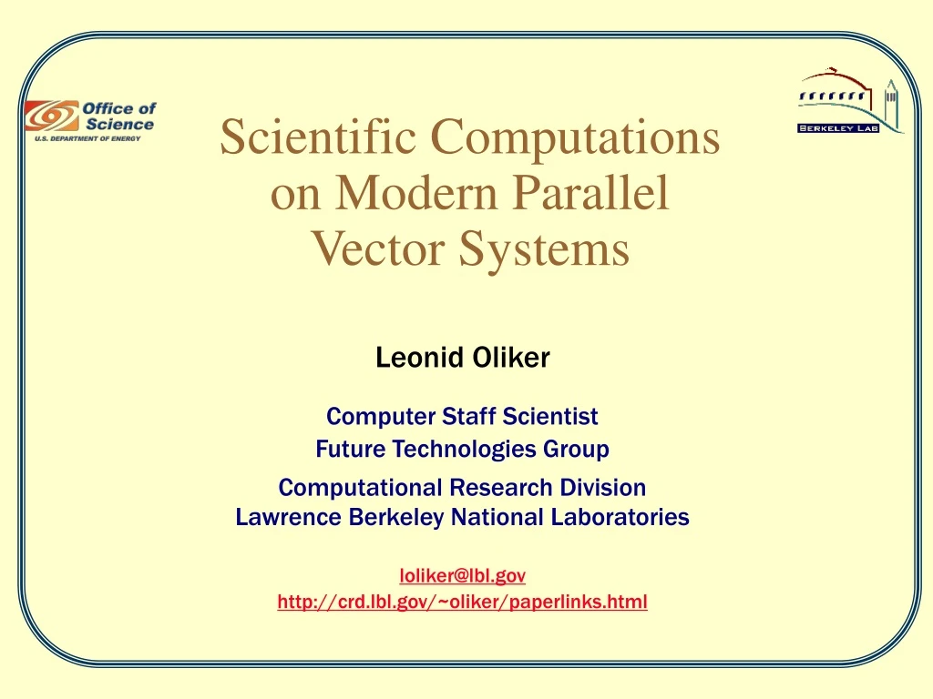 scientific computations on modern parallel vector systems