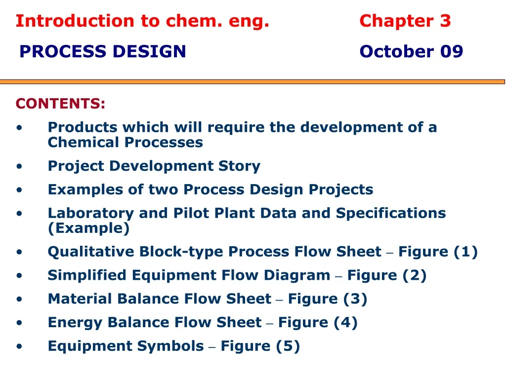 introduction to chem eng chapter 3 process design