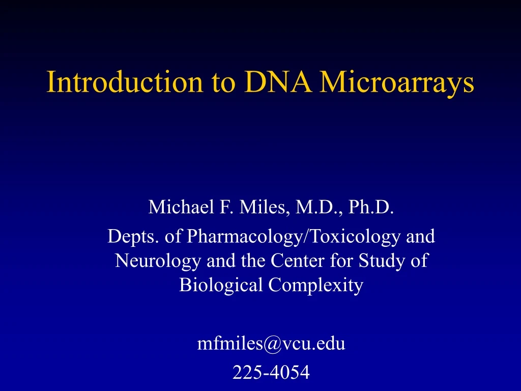 introduction to dna microarrays