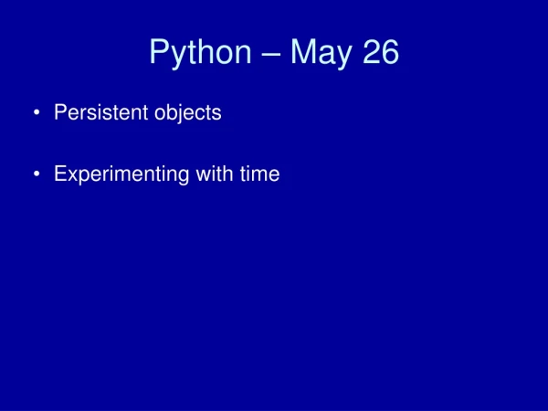 Python – May 26