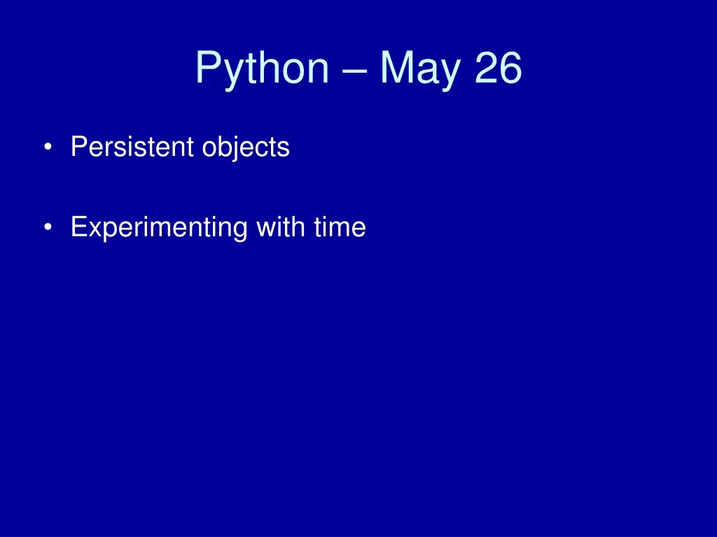 python may 26