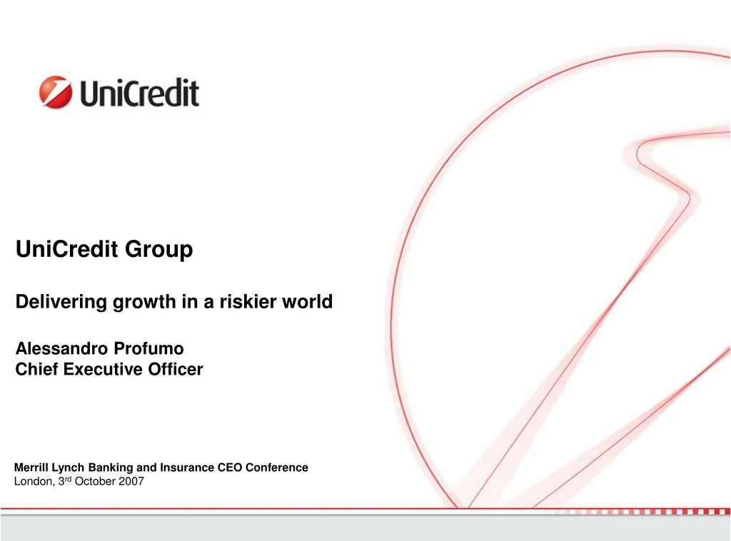 unicredit group delivering growth in a riskier